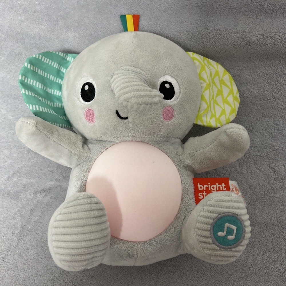 2/$15 ⭐️Hug A Bye Baby Elephant Bright Stars 0+ musical light up soft baby toy - Picture 2 of 5